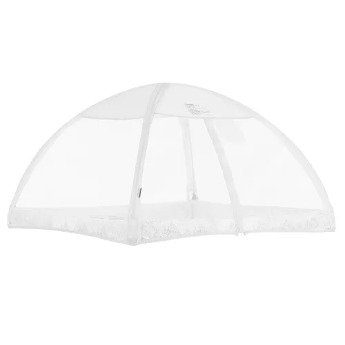 Vista 12 de Dream On Me Ziggy Canopy - Negro/Blanco, compatible con corralito Ziggy Square, protección UV, lluvia e insectos, plegable y apto para viajes