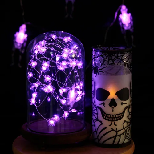 Vista 4 de Luces encadenadas de moda para Halloween, 10 pies 3A, Araña