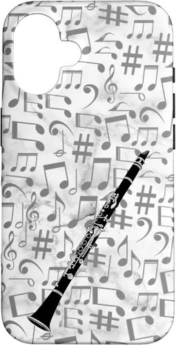 Vista 32 de Clarinet Phone Case - Music Notes - White Background Case for iPhone 17