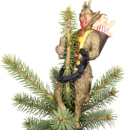 Vista 5 de Tree Buddees Creepy Krampus - Decoración para árbol de Navidad o Halloween, grande, 10 pulgadas