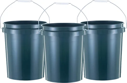 Vista 5 de United Solutions Cubo de 5 galones de plástico resistente con mango cómodo, fácil de limpiar, perfecto para trabajos de mejoras en el hogar o Negro