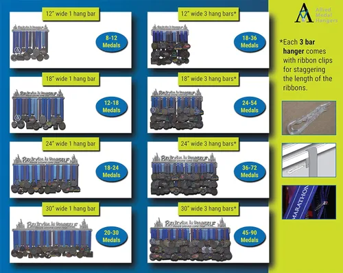 Vista 4 de Allied Medal Hangers - Creer en ti mismo hace que los sueños se hagan realidad - Múltiples opciones de tamaño disponibles - Soporte para medallas