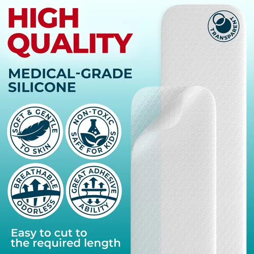 Vista 3 de Ahorra un 10 % en hojas de silicona de grado médico: 6 paquetes (5.7 x 1.6 pulgadas) + 6 paquetes transparentes (5.7 x 1.6 pulgadas)