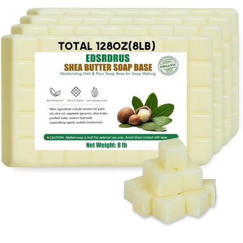 Vista 30 de EDSRDRUS Base de jabón aromática de 1 libra hecha a mano con aloe vera y aceite de coco, base de jabón hidratante para derretir y verter