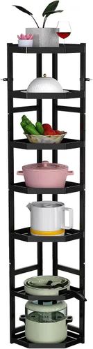 Vista 8 de Estante ajustable multifuncional de 5 niveles para sartenes y ollas para cocina, organizador de sartenes, organización y almacenamiento de ollas