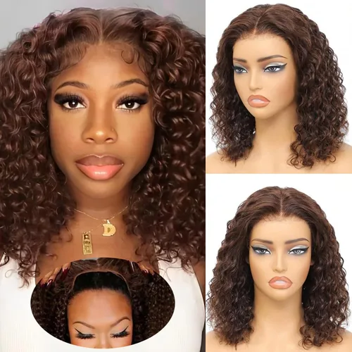 Vista 32 de Pelucas de cabello humano rizado con cierre de encaje HD de 5x5 de onda profunda para mujeres morenas, sin pegamento, pre cortadas, 180%