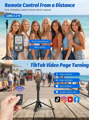 Vista 10 de Trípode de seguimiento automático mejorado 2026 para iPhone Selfie Stick