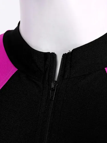 Vista 6 de Traje de baño con cremallera frontal para mujer, traje de baño atlético, surf, pantalones cortos