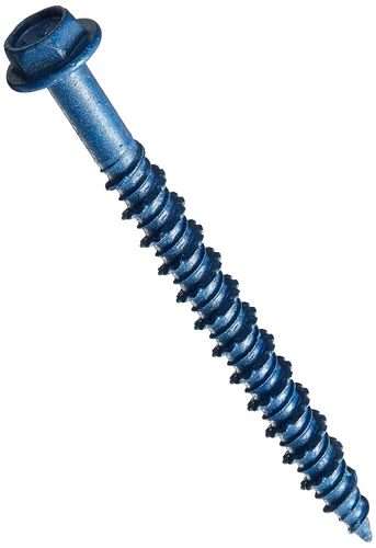 Vista 10 de Power Pro Anclajes de tornillo de hormigón con cabeza hexagonal azul (1/4" x 1-3/4") - 100 piezas