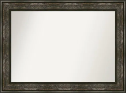 Vista 14 de Amanti Art Espejo de baño marrón para sobre fregadero, 26 x 26 pulgadas, espejo de tocador cuadrado marrón rústico Alexandria, marco de madera