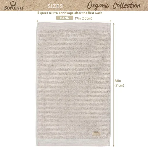 Vista 2 de Softerry Juego de toallas de baño de algodón orgánico puro, 100% algodón suave, extra absorbentes y duraderas, de secado rápido de 500 GSM, calidad