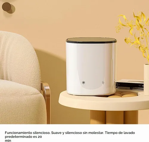 Vista 5 de Lavadora pequeña de 2000 mAh recargable portátil con cesta de drenaje para calcetines de ropa interior, mini máquina de lavandería compacta
