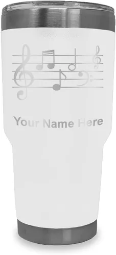 Vista 23 de LaserGram Vaso aislado al vacío de 20 onzas, personal de música, grabado personalizado incluido (negro)
