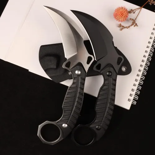 Vista 6 de MASALONG diseñado al aire libre táctico camping cuchillo de garra para su gran mano kni254 (hoja de plata)