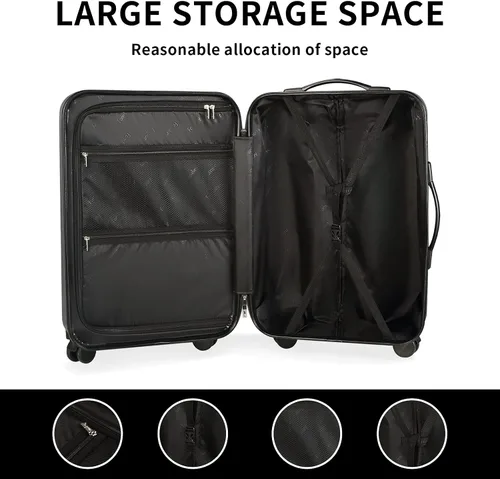 Vista 6 de Fanskey Equipaje, Maleta de 3 piezas con ruedas giratorias, Hardshell, Ligero, TSA Lock, Verde oscuro, Fanskey