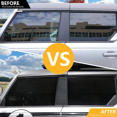 Vista 2 de Cubierta de aluminio para panel de pilar B, moldura de puerta para Ford Bronco 2021 2022 2023 2024 2025 Nuevo Ford Bronco 4 puertas Accesorios