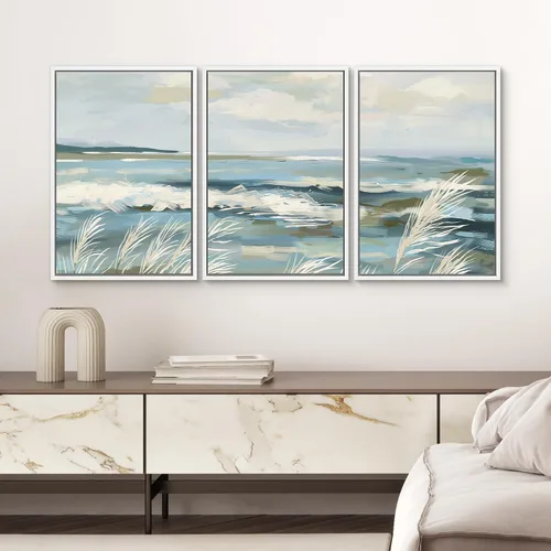 Vista 85 de SIGNWIN Lienzo enmarcado para pared, juego de arte de collage de hojas transparentes en blanco y negro, ilustraciones de naturaleza silvestre, arte