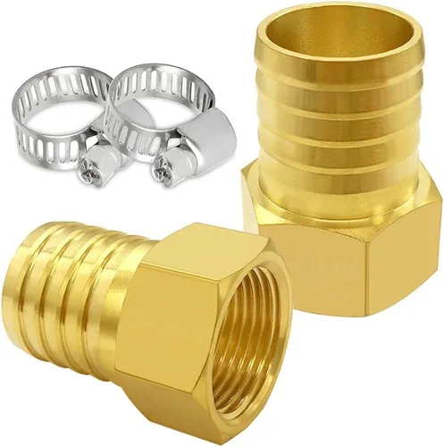 Vista 9 de Uenede 6 accesorios de púas de manguera de latón de 1/2 pulgada NPT hembra a 1/2 pulgadas, conector adaptador de púas incluye 6 abrazaderas de acero