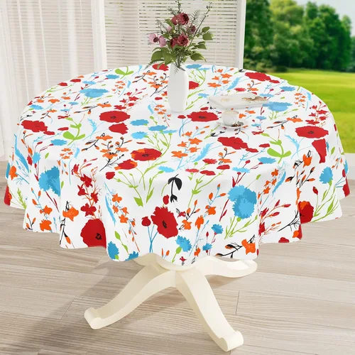 Vista 39 de misaya Mantel rectangular de vinilo impermeable, mantel lavable con reverso de franela, mantel de plástico para cena, picnic, interior y exterior