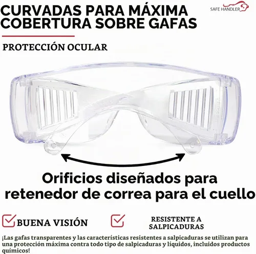 Vista 6 de SAFE HANDLER Diamont Vented Over Glasses Safety Glasses Transparente
