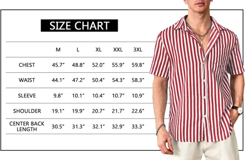 Vista 5 de Camisa casual de manga corta con botones para hombre, camisas de vestir de algodón ligero