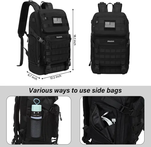 Vista 3 de MOSISO Mochila táctica de 23L con enfriador aislado en la parte inferior, mochila militar de 3 días, mochila militar de 3 días, mochila militar