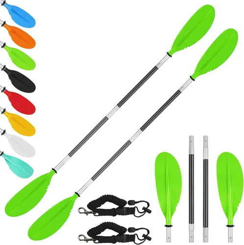 Vista 44 de Remo de kayak, 88 pulgadas, 4 piezas de remos para kayak, flotador de eje de aleación de aluminio resistente, ligero, desmontable, ajustable
