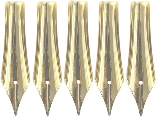 Vista 3 de Gullor 5 puntas de pluma estilográfica compatibles con Jinhao 159/450/750, dorado, punta mediana