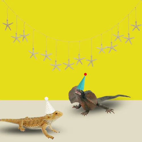 Vista 8 de Gemini&Genius Juguetes de lagarto, figuras de lagarto de dragón barbudo, regalo de accesorios de broma, juego aterrador, divertido adorno de pastel