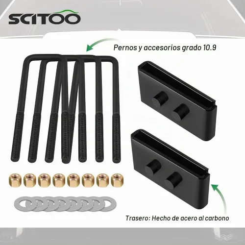 Vista 8 de SCITOO Kit de elevación de nivelación trasera de 1 pulgada para Ford 2008-2020 Espaciador de puntal de elevación de 1 pulgada compatible con bloques