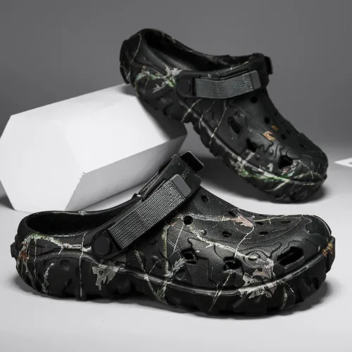Vista 4 de SECHRITE - Zuecos deportivos para hombre, sandalias para deportes al aire libre, zapatos de agua para la playa, sandalias ligeras y cómodas