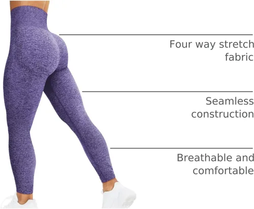 Vista 21 de HIGORUN - Leggings sin costuras para mujer, moldeadores, con diseño gráfico de sonrisas, de cintura alta, para el gimnasio, yoga o hacer ejercicio