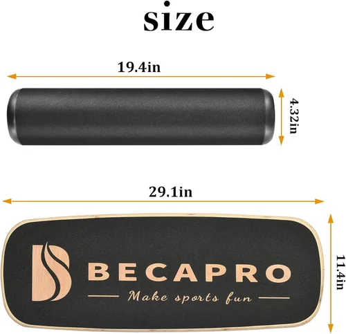 Vista 3 de Tabla de equilibrio con tapones ajustables de madera - 3 opciones de distancia diferentes - Equipo de ejercicio de equilibrio para trabajo