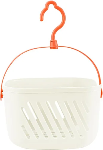 Vista 9 de Cesta colgante de ducha de plástico, organizador de ducha colgante con gancho, organizador de cocina portátil, cesta de almacenamiento para baño