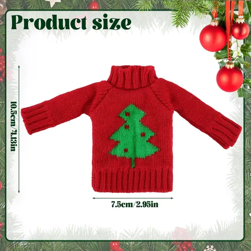 Vista 3 de Bencailor 4 piezas de ropa de muñeca de Navidad, suéter, accesorios de Navidad, suéter pequeño de 11.5 pulgadas, trajes de Navidad de invierno