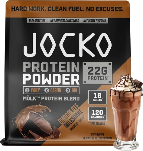 Vista 3 de Jocko Fuel Paquete de creatina de chocolate en polvo de proteína de suero