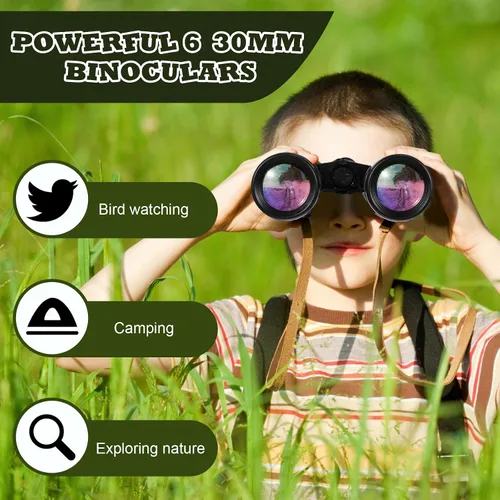 Vista 4 de Libima 24 prismáticos compactos educativos a granel con telescopio de cuerda para el cuello para aprender observación de aves, camping, senderismo