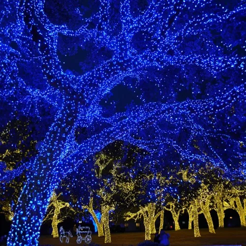 Vista 5 de Dazzle Bright - Guirnalda de luces de Navidad para exteriores, 1000 luces LED de 328 pies, enchufe de luz de hada con control remoto, 8 modos