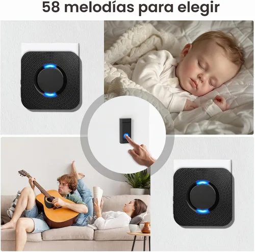 Vista 7 de PHYSEN - Timbre inalámbrico para el hogar, kit de timbre de puerta