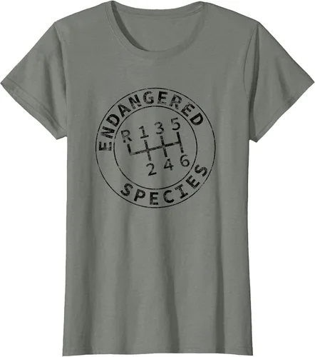 Vista 9 de Endangered Species Stick Shift Manual Transmission Drivers T-Shirt Baby Blue