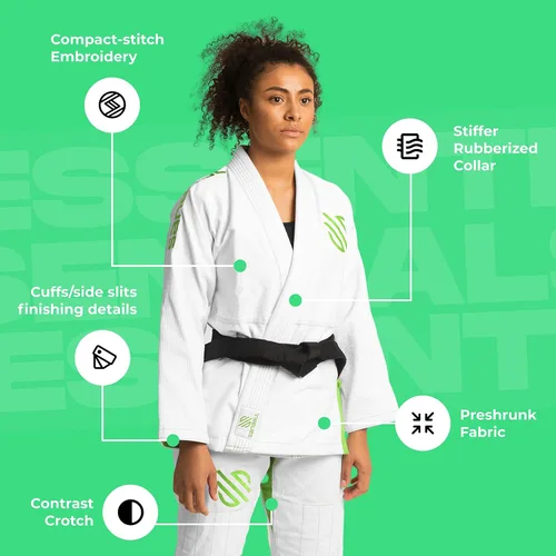 Vista 7 de Sanabul Essential BJJ Gi para mujer Jiu Jitsu brasileño para mujer Kimono ligero, tela preencogida
