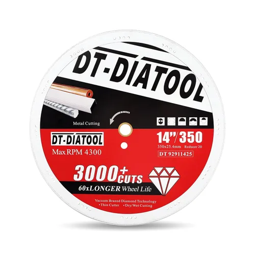 Vista 21 de DT-DIATOOL Ruedas de corte de diamante de 4 x 7/8 "para cuchillas de corte de metal de acero y hierro para amoladora angular