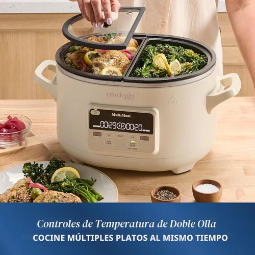 Vista 3 de Crock-Pot MultiMeal Multicooker y olla de cocción lenta programable con función de horneado Leche de avena