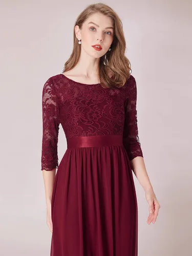 Vista 6 de Ever-Pretty - Vestido largo elegante para dama de honor con cintura imperio manga de 34 07412