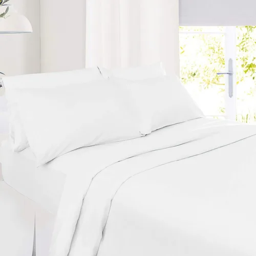 Vista 13 de Juego de sábanas 100% algodón de 800 hilos suaves de 4 piezas, sábanas transpirables para cama de tamaño Queen, se adapta a colchones de hasta 24