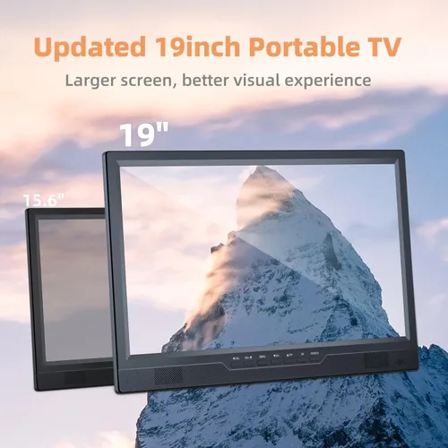 Vista 2 de NORTHING Televisor portátil de 19.2 pulgadas con antena, televisor pequeño LED de 1080P con entrada HDMI/entrada /AV/puerto USB, monitor portátil