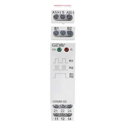 Vista 10 de GEYA Relé electrónico de bloqueo relé de impulso de memoria SPDT 16A voltaje de amplio rango montado en riel DIN (GRM8-02, AC/DC12V ~ 240V)