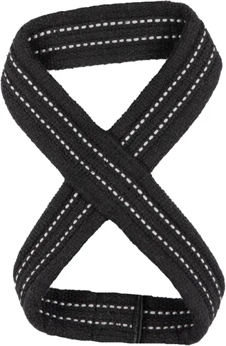 Vista 2 de PR Personal Record Deadlift Straps - Figuras 8 correas de levantamiento de pesas para levantamiento de pesas, culturismo, Strongman - Muñequeras