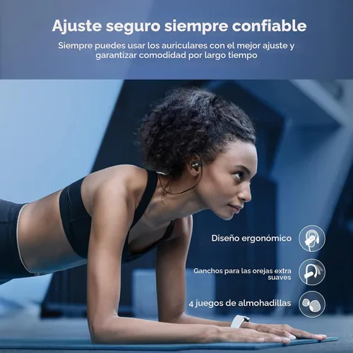 Vista 7 de Auriculares Bluetooth Lakukom, Auriculares Inalámbricos para Correr con Bajo Profundo con 16 Horas de Tiempo de Reproducción, Auriculares Bluetooth