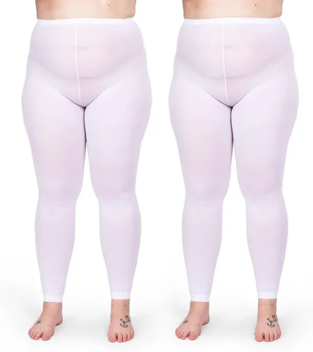 Vista 2 de Silky Toes Medias casuales sin pies de microfibra opaca para mujer, talla grande, 2 pares